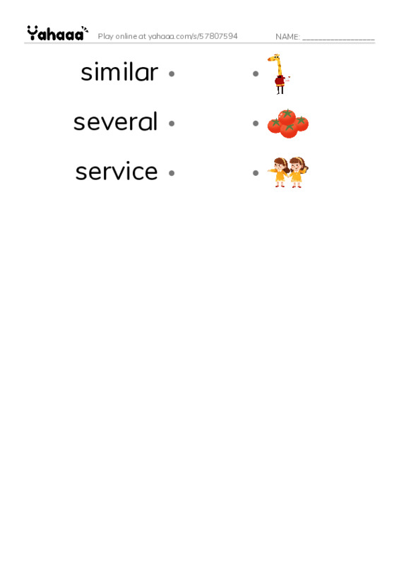 RAZ Vocabulary W: The Buffalo Soldiers2 PDF link match words worksheet