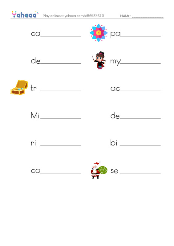 RAZ Vocabulary W: The Mystery of Granville Library PDF worksheet writing row