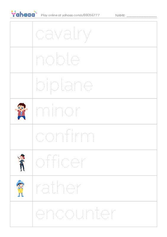 RAZ Vocabulary W: The Red Baron PDF one column image words