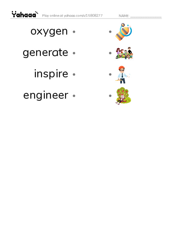RAZ Vocabulary W: The University of Arizona College of Science Biosphere 2 PDF link match words worksheet