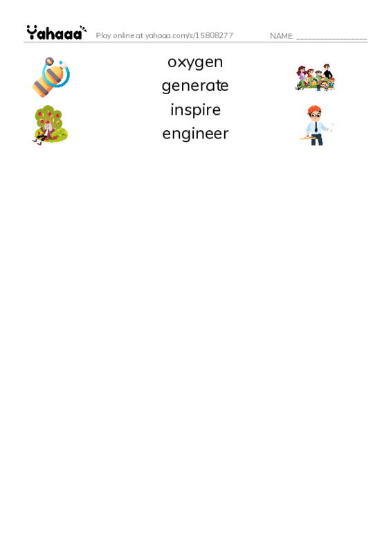 RAZ Vocabulary W: The University of Arizona College of Science Biosphere 2 PDF three columns match words
