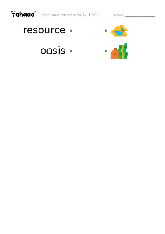 RAZ Vocabulary W: The Yanomami Deep in the Amazon PDF link match words worksheet