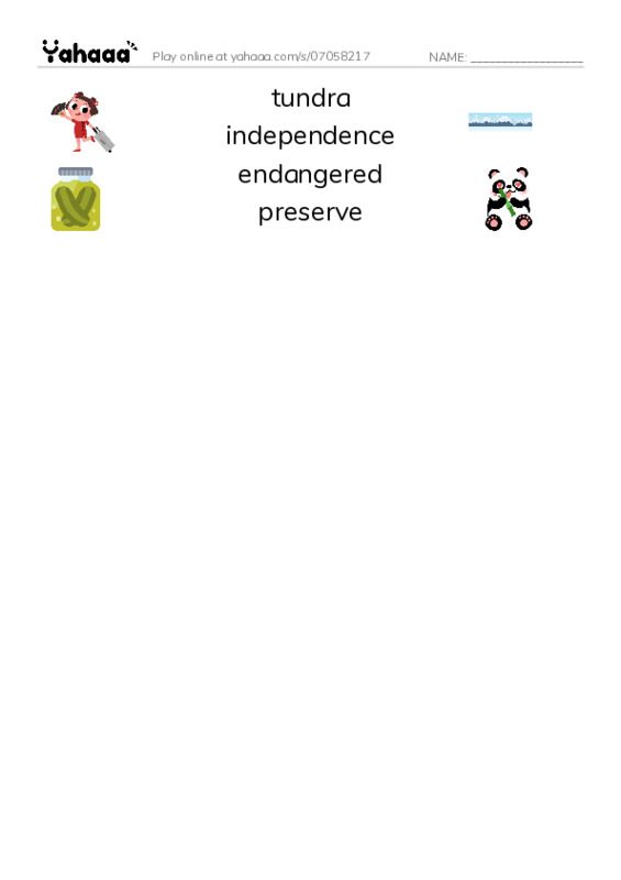 RAZ Vocabulary W: To Drill or Not to Drill PDF three columns match words