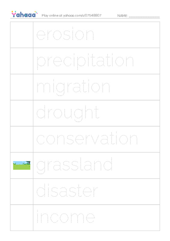 RAZ Vocabulary X: Dust Bowl Disaster PDF one column image words
