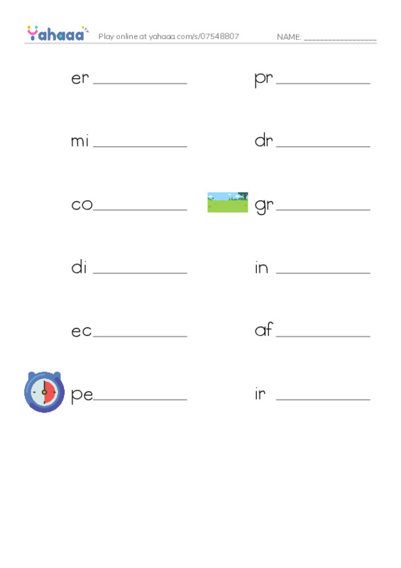 RAZ Vocabulary X: Dust Bowl Disaster PDF worksheet writing row