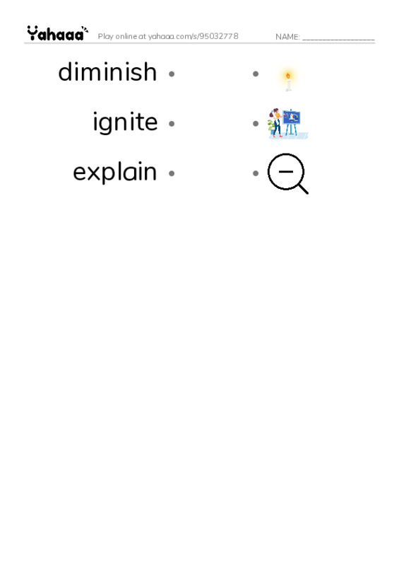 RAZ Vocabulary X: Grandpa Smoke Jumper PDF link match words worksheet