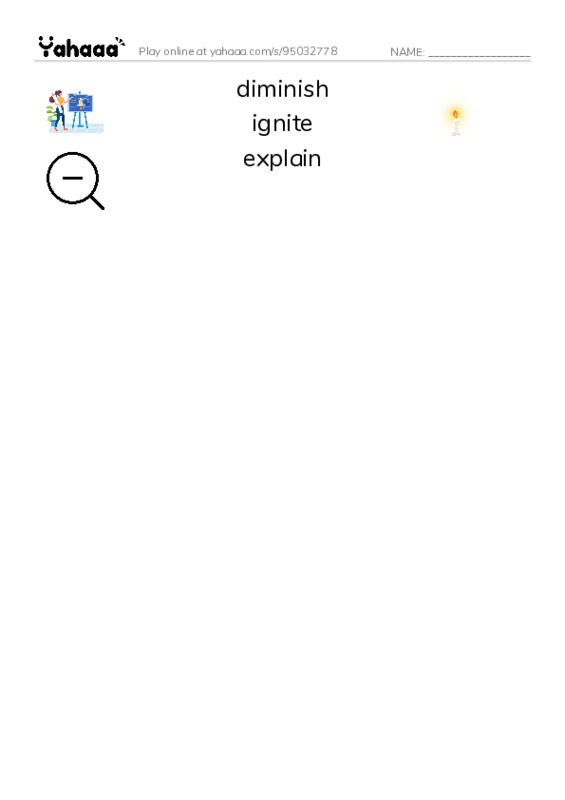 RAZ Vocabulary X: Grandpa Smoke Jumper PDF three columns match words