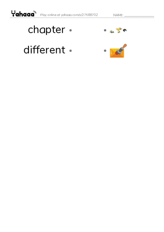 RAZ Vocabulary X: Meeting Mrs Pierce PDF link match words worksheet