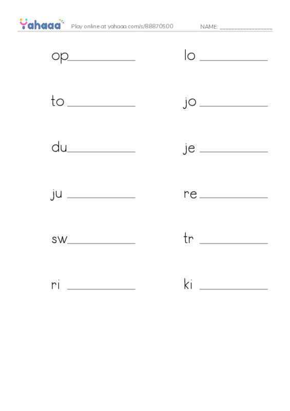 RAZ Vocabulary X: Miguel and King Arthur PDF worksheet writing row