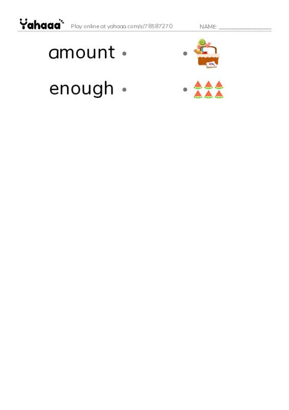 RAZ Vocabulary X: Money Money Money PDF link match words worksheet