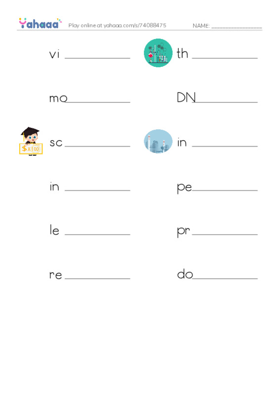 RAZ Vocabulary X: Rosalind Franklins Beautiful Twist2 PDF worksheet writing row