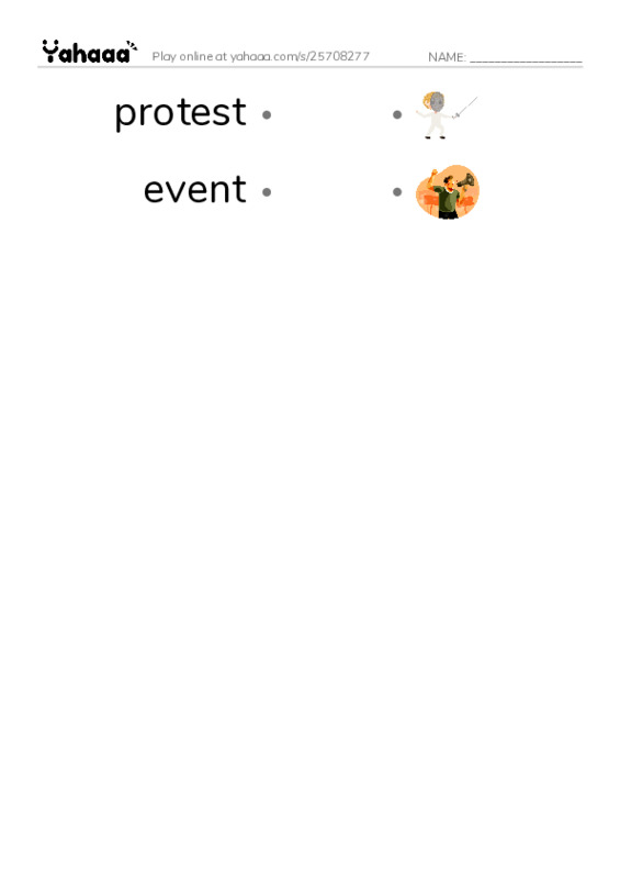 RAZ Vocabulary X: Seeds of Revolution2 PDF link match words worksheet