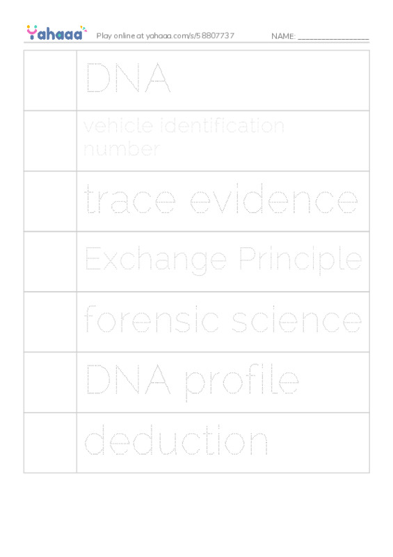 RAZ Vocabulary X: Seeing the Evidence Forensic Scientists at Work2 PDF one column image words