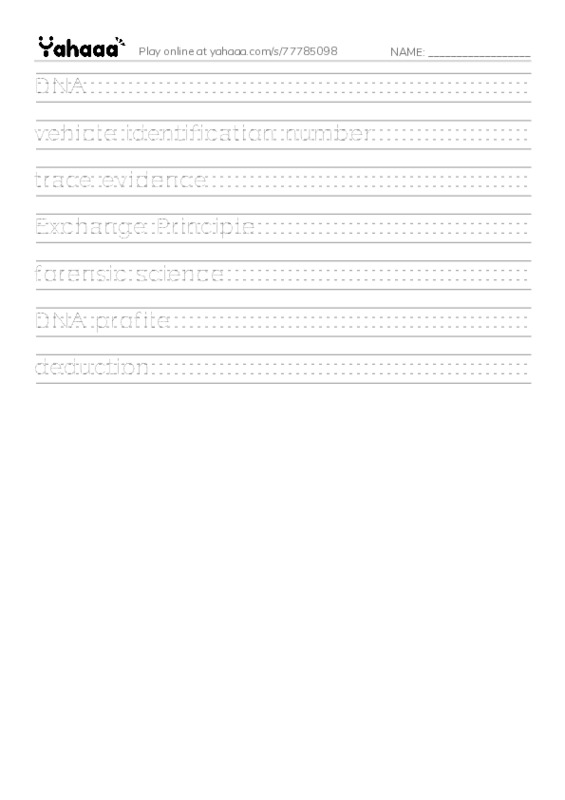 RAZ Vocabulary X: Seeing the Evidence Forensic Scientists at Work2 PDF write between the lines worksheet