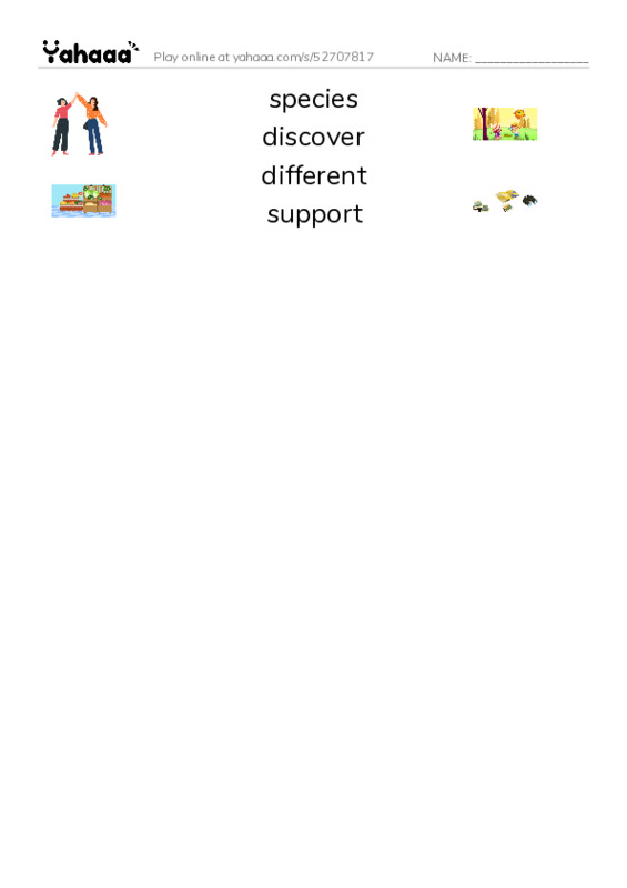 RAZ Vocabulary X: The Amazing Amazon PDF three columns match words