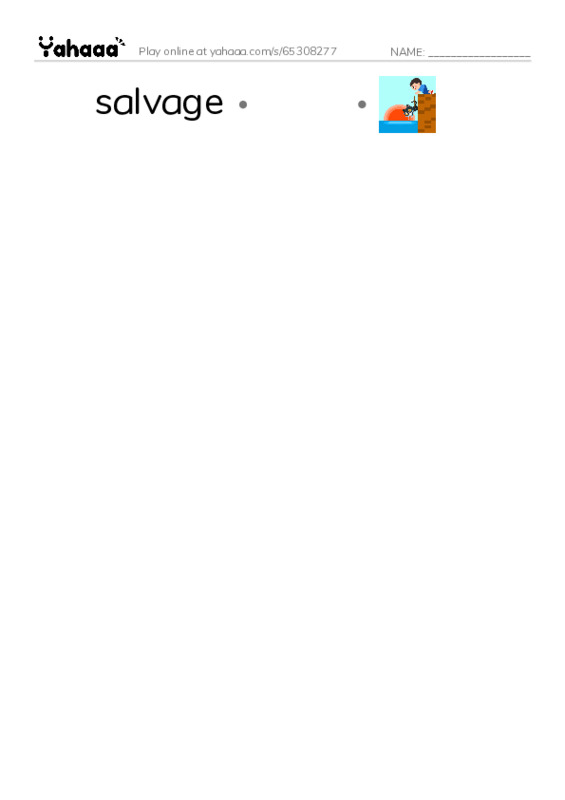 RAZ Vocabulary X: The Reef PDF link match words worksheet