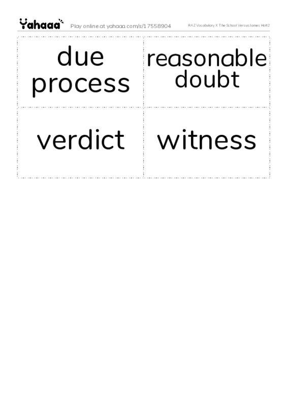 RAZ Vocabulary X: The School Versus James Holt2 PDF two columns flashcards