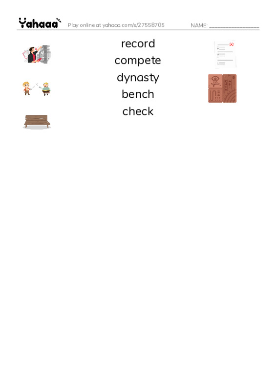 RAZ Vocabulary X: The Stanley Cup Hockeys Greatest Prize PDF three columns match words