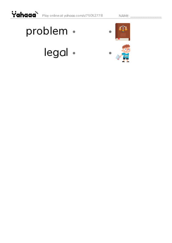 RAZ Vocabulary X: The Story of Immigration PDF link match words worksheet