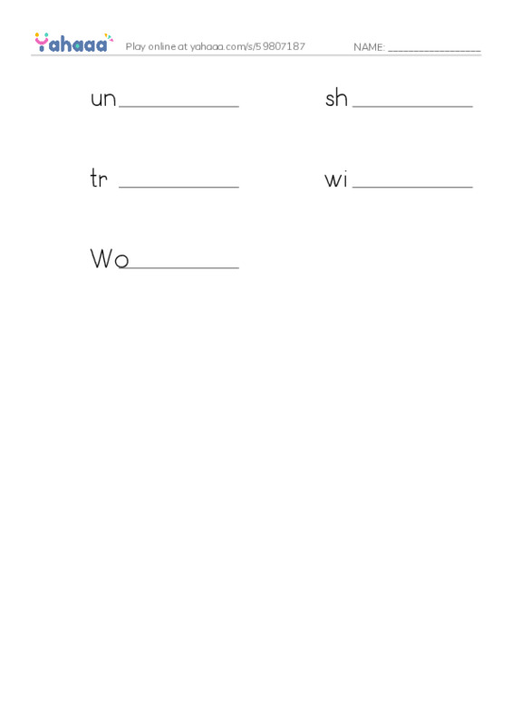 RAZ Vocabulary X: The Wonderful World Series2 PDF worksheet writing row