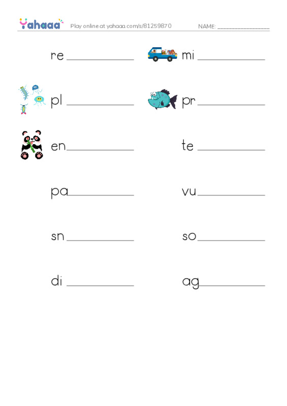 RAZ Vocabulary X: Whale Sharks Giant Fish PDF worksheet writing row