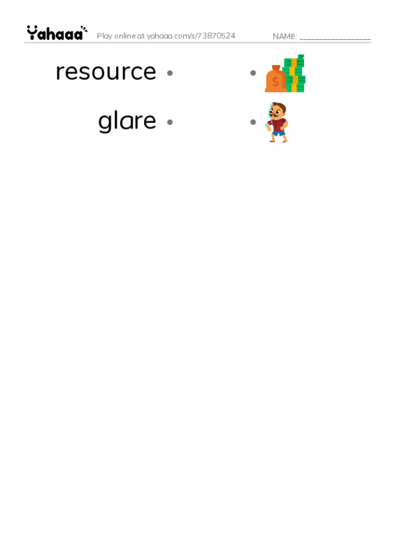 RAZ Vocabulary Y: Biomimicry PDF link match words worksheet