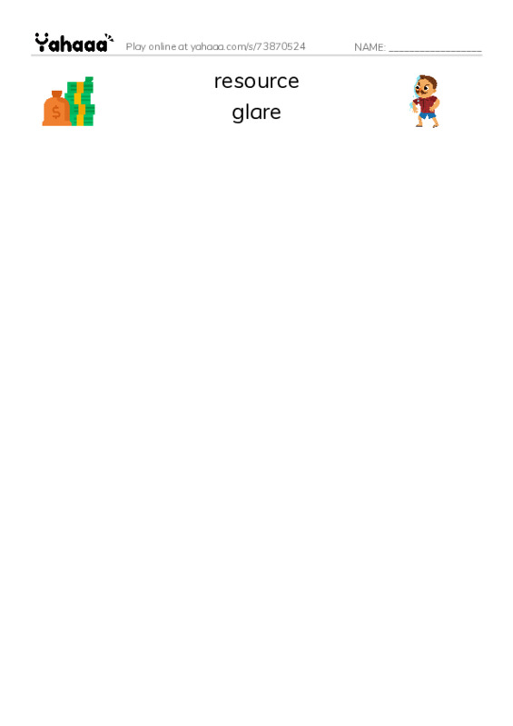 RAZ Vocabulary Y: Biomimicry PDF three columns match words