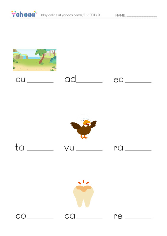 RAZ Vocabulary Y: Condors Giant Birds PDF worksheet to fill in words gaps