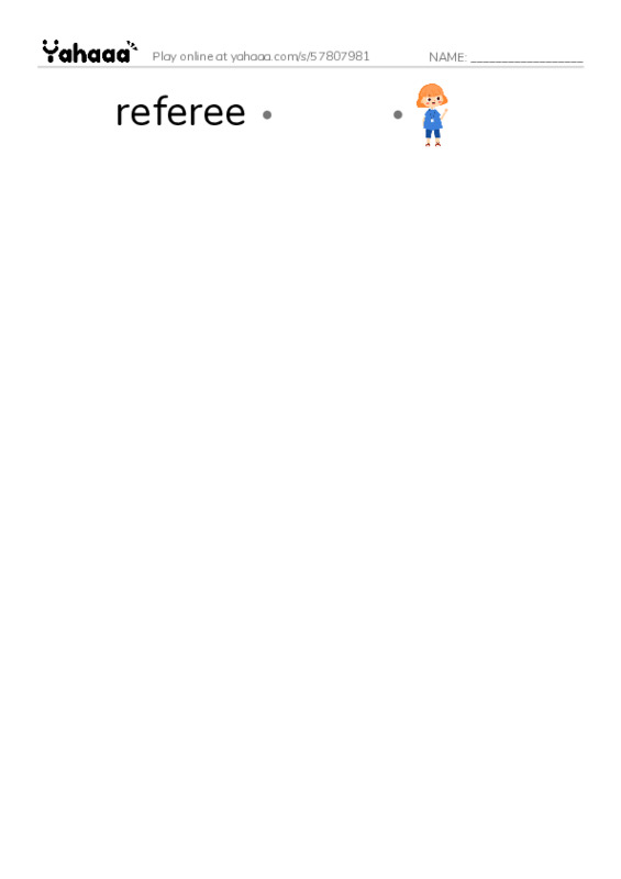 RAZ Vocabulary Y: Hockey PDF link match words worksheet