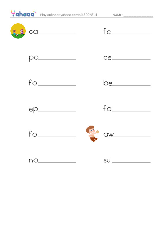 RAZ Vocabulary Y: Hungry Right Here PDF worksheet writing row