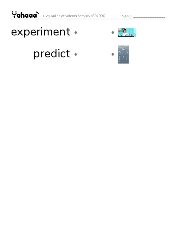 RAZ Vocabulary Y: Meegor and the Master PDF link match words worksheet