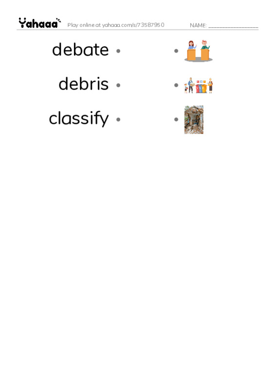 RAZ Vocabulary Y: Neil deGrasse Tyson Star Man PDF link match words worksheet