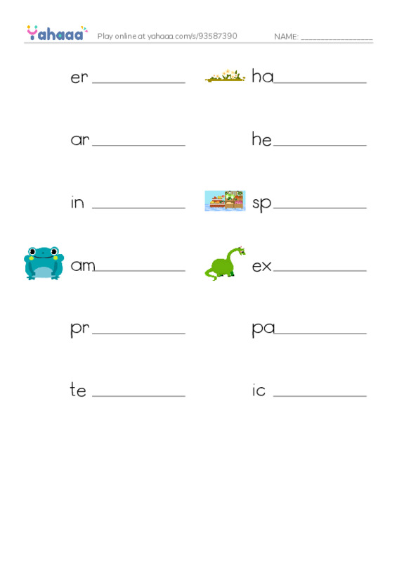 RAZ Vocabulary Y: Prehistoric Giants Other Than Dinosaurs PDF worksheet writing row