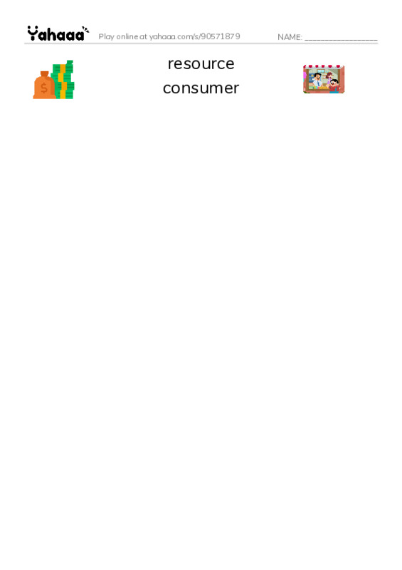 RAZ Vocabulary Y: Seven Billion and Counting PDF three columns match words