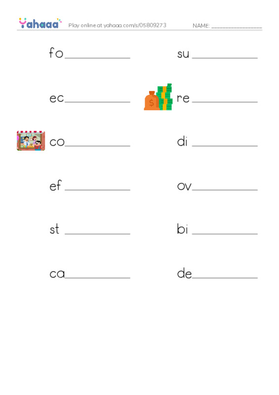 RAZ Vocabulary Y: Seven Billion and Counting PDF worksheet writing row