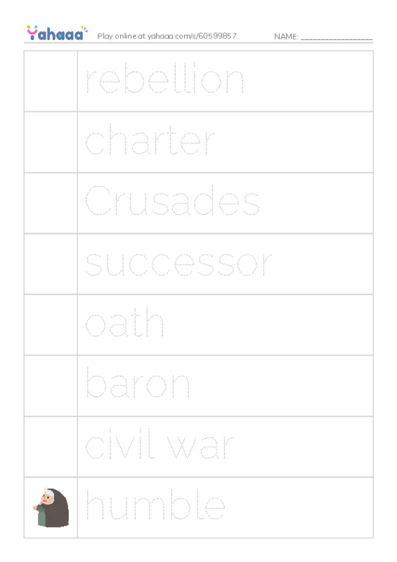 RAZ Vocabulary Y: The Great Charter PDF one column image words