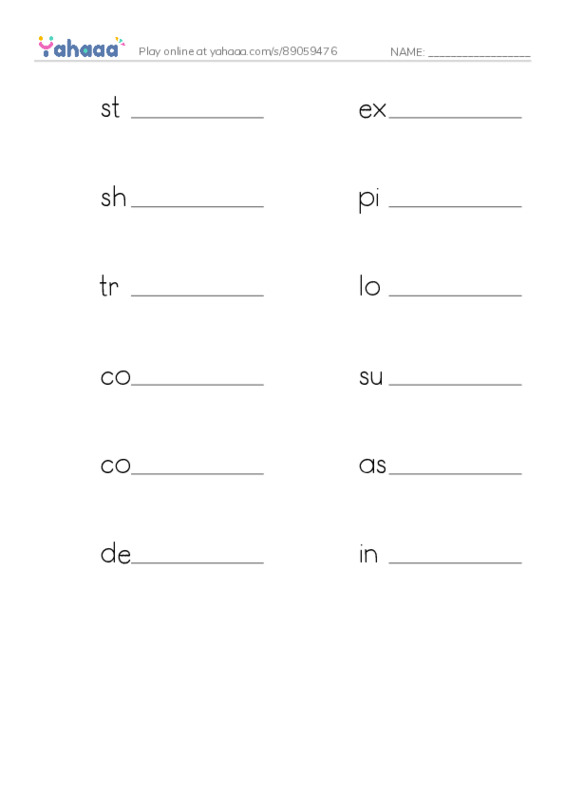 RAZ Vocabulary Y: The Haidas PDF worksheet writing row