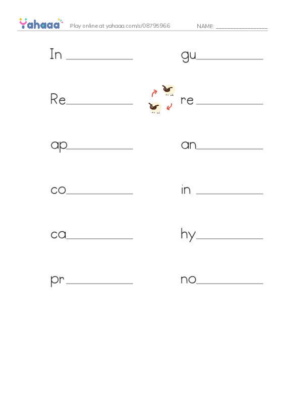 RAZ Vocabulary Y: The Legacy of da Vinci PDF worksheet writing row