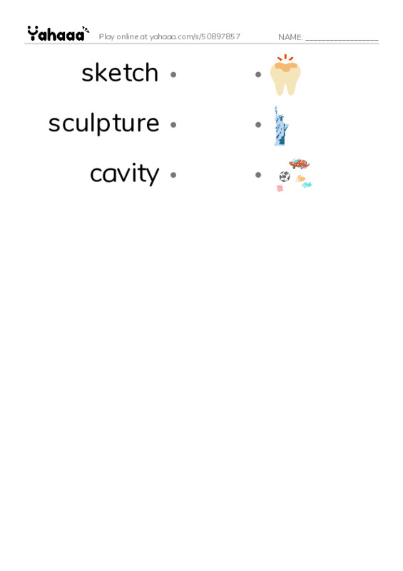 RAZ Vocabulary Y: The Metropolitan Museum of Art PDF link match words worksheet