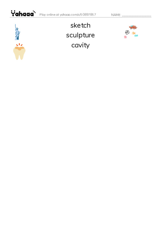 RAZ Vocabulary Y: The Metropolitan Museum of Art PDF three columns match words