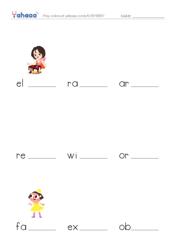 RAZ Vocabulary Y: Wild and Wacky World of Wigs PDF worksheet to fill in words gaps