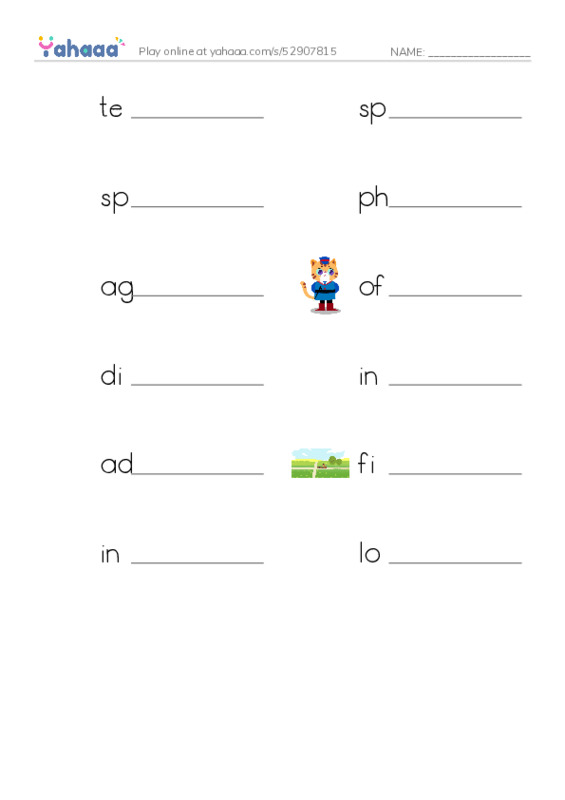 RAZ Vocabulary Z: Cricket PDF worksheet writing row