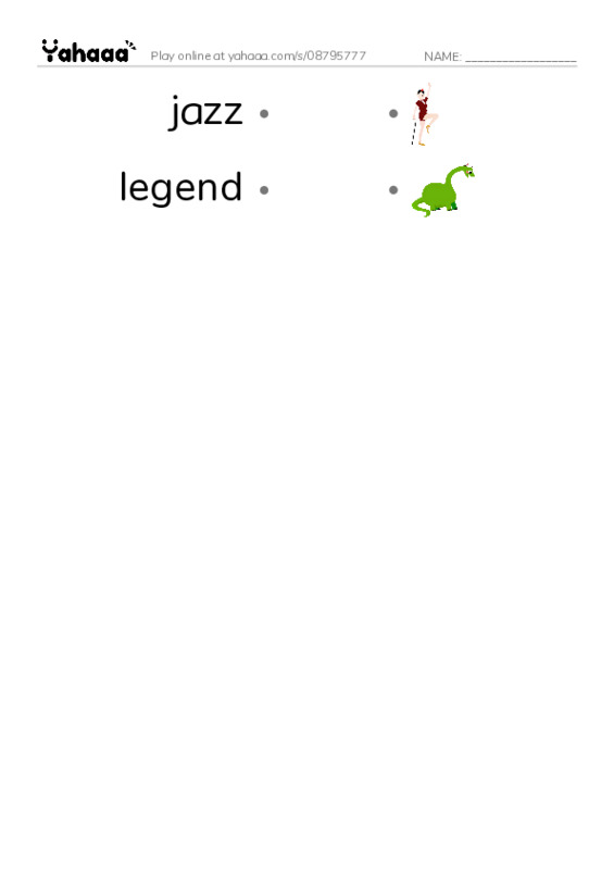 RAZ Vocabulary Z: Ella Fitzgerald PDF link match words worksheet