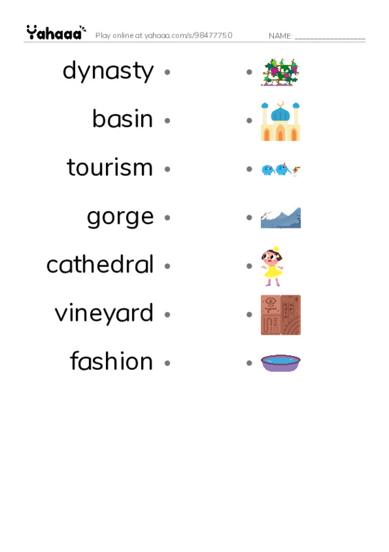 RAZ Vocabulary Z: France PDF link match words worksheet