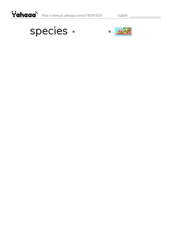 RAZ Vocabulary Z: Hybrid Animals PDF link match words worksheet