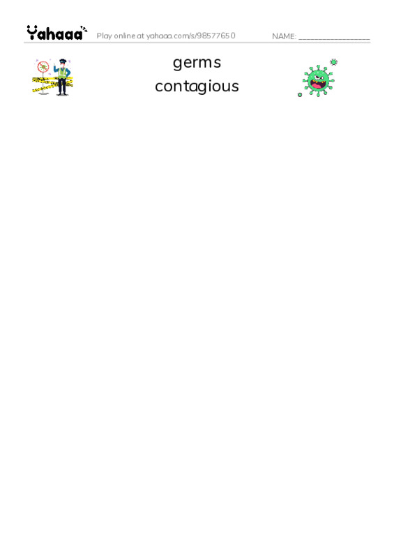 RAZ Vocabulary Z: Influenza PDF three columns match words