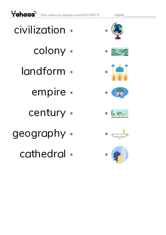 RAZ Vocabulary Z: M Is for Mexico PDF link match words worksheet