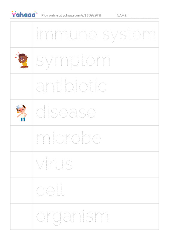 RAZ Vocabulary Z: Microbes Friend or Foe PDF one column image words