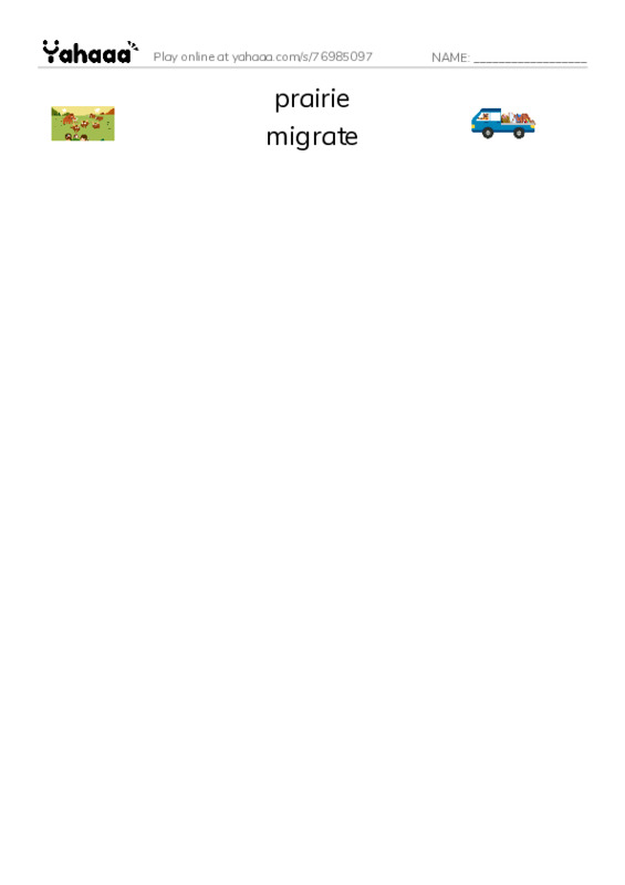 RAZ Vocabulary Z: Native Americans of the Great Plains PDF three columns match words