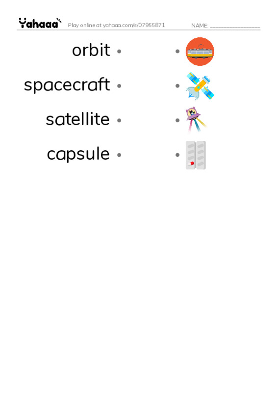 RAZ Vocabulary Z: Private Spaceships PDF link match words worksheet
